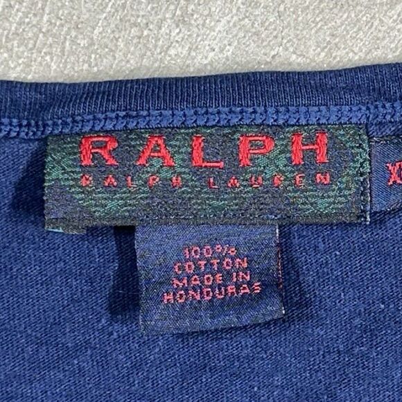 RALPH Ralph Lauren 90s T-Shirt Womens XL Navy Cotton RRL Logo Graphic Print - Picture 2 of 8